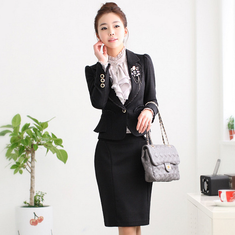 2011 women's OL outfit gentlewomen professional set all-match suit jacket bust skirt