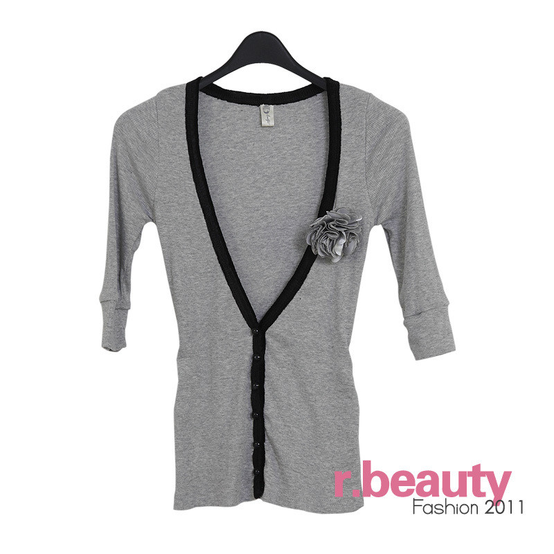 2011 women's spring V-neck knitted slim short coat design