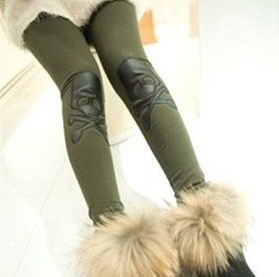 20112 leather skull patchwork legging 3 160 - - 303