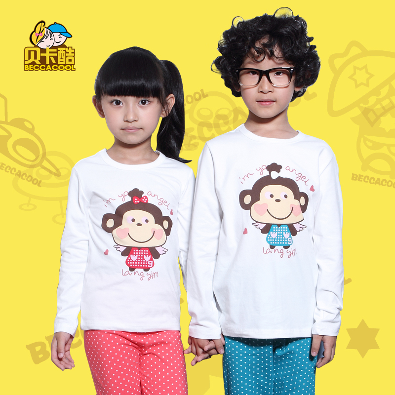 2012 100% cotton print children's clothing male female child underwear panties set sleepwear long johns children's clothing