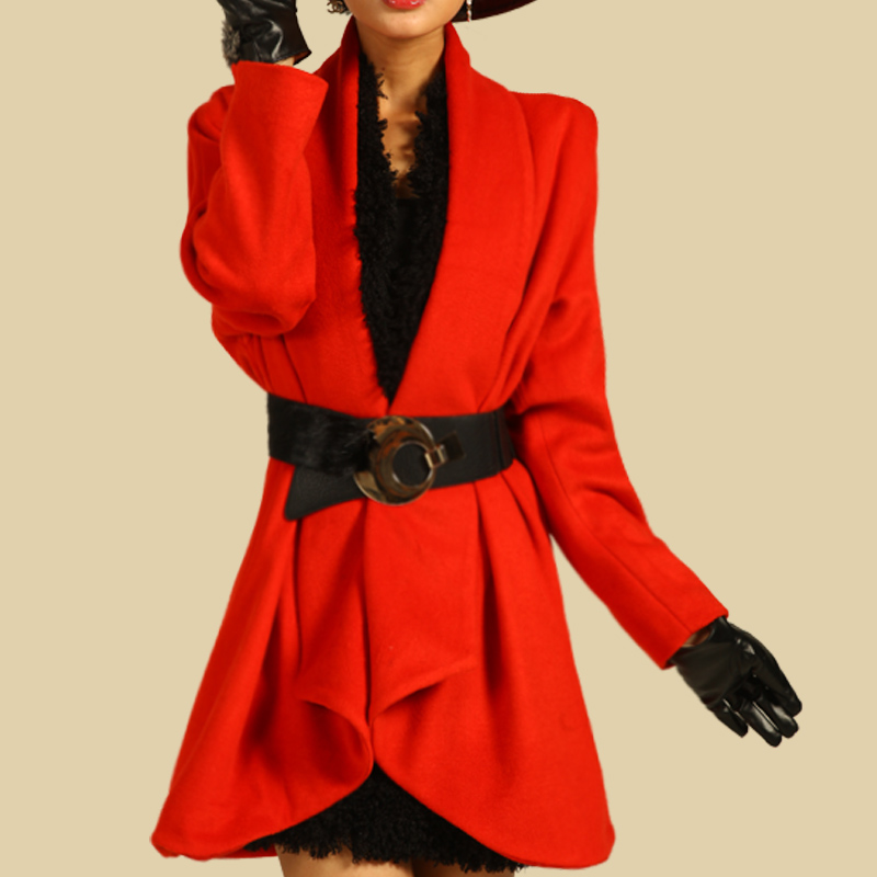 2012 12624b fashion loose elegant woolen cloak cape outerwear plus size wool coat