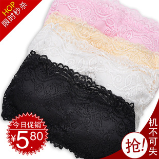 2012 all-match design short tube top decoration lace tube top belt pad basic top