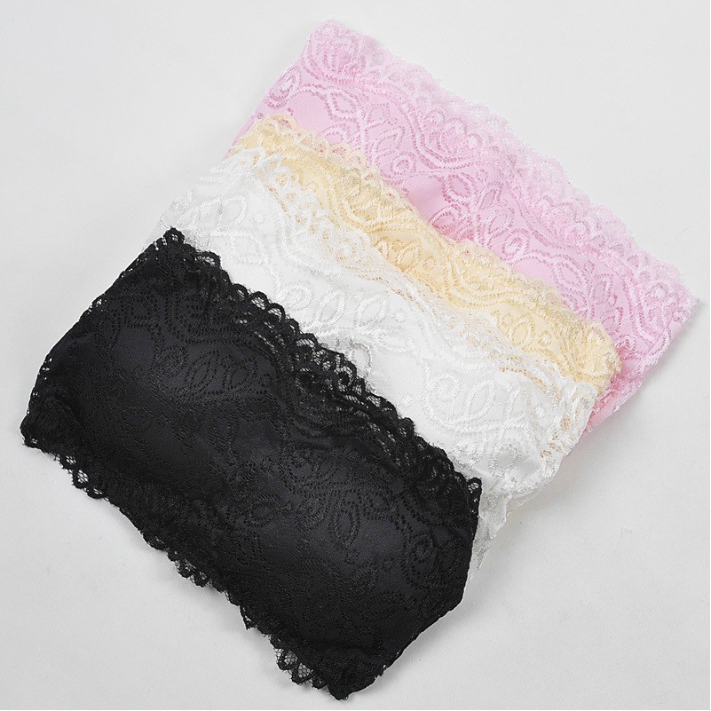 2012 all-match design short tube top lace decoration pectoral girdle pad basic black white free shipping