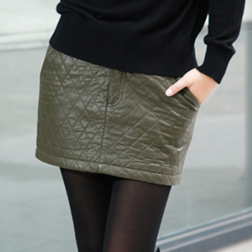 2012 all-match fashion leather patchwork plus cotton short skirt zay3398