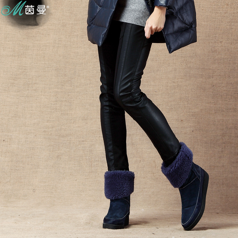 2012 all-match fashion slim skinny pants pencil pants leather pants casual pants