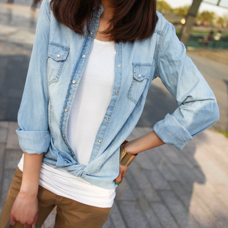 2012 AMIO slim denim shirt thin slim waist long-sleeve denim shirt female denim y9886