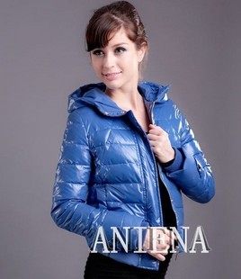 2012 aniena female thermal glossy short design down coat 1112 outerwear