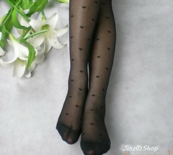 2012 Arrival Heart Pattern and rhombic-shaped gridding Stocking tights Sheer Pantyhose