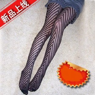 2012 Arrival V Patterned tights Old Black Fishnet Hose pantyhose tights