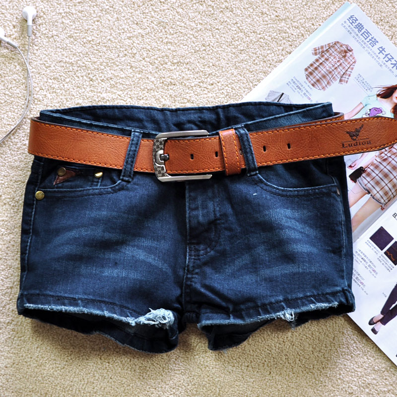 2012 autumn all-match casual denim shorts dark color jeans shorts boot cut jeans female