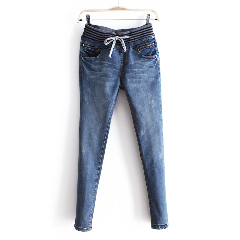 2012 autumn all-match fashion elastic waist drawstring casual women's jeans wk1384