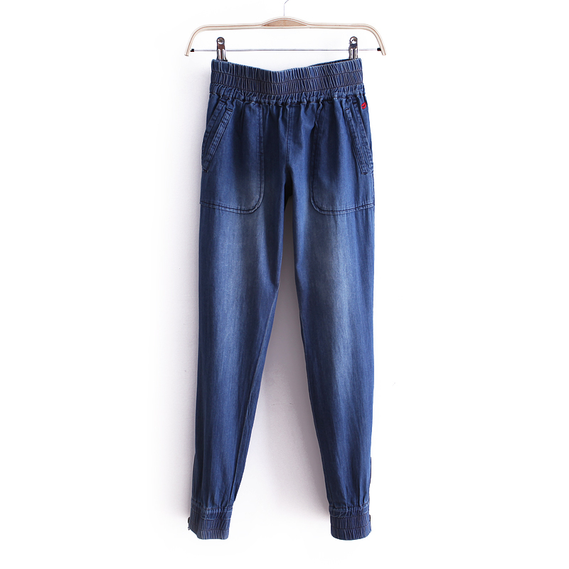 2012 autumn all-match fashion water wash elastic waist jeans skinny pants wk1335