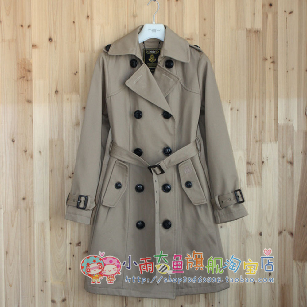 2012 autumn and winter autumn thickening double breasted slim fashion elegant female trench outerwear khaki