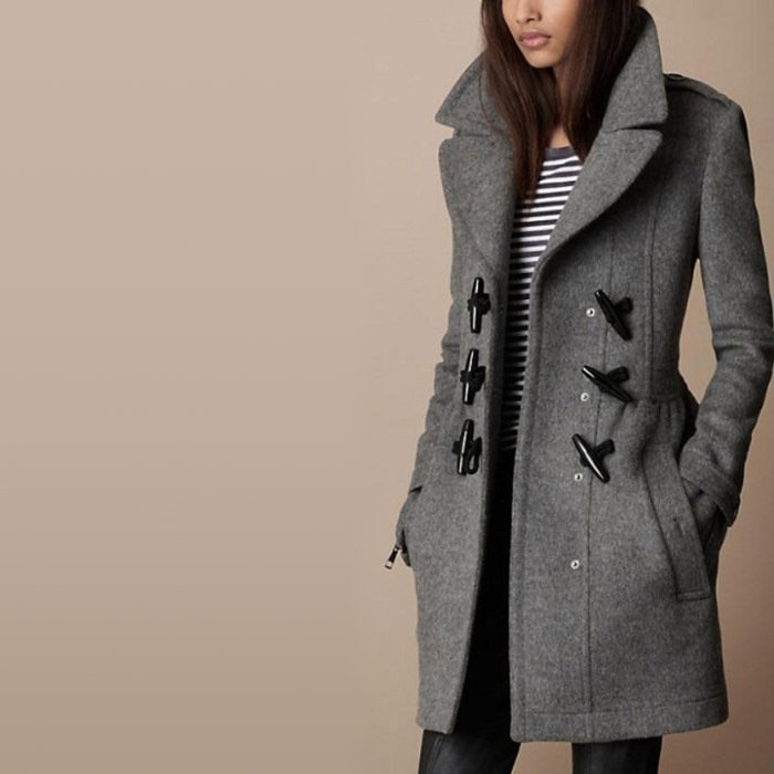 2012 autumn and winter double breasted Wool Trench Coat Women 8848