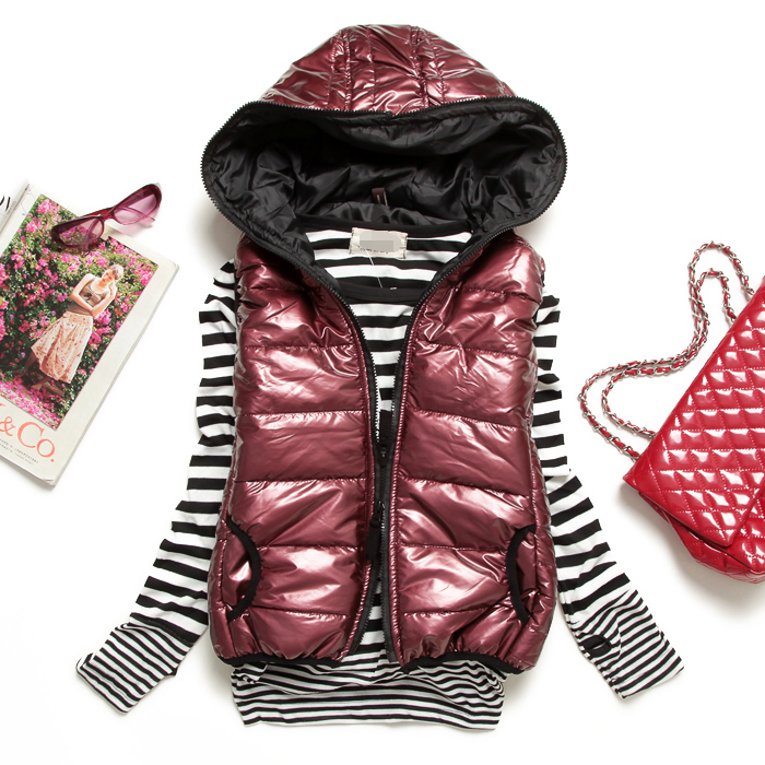 2012 autumn and winter down cotton vest women's fashion hooded vest Women women's kaross vest