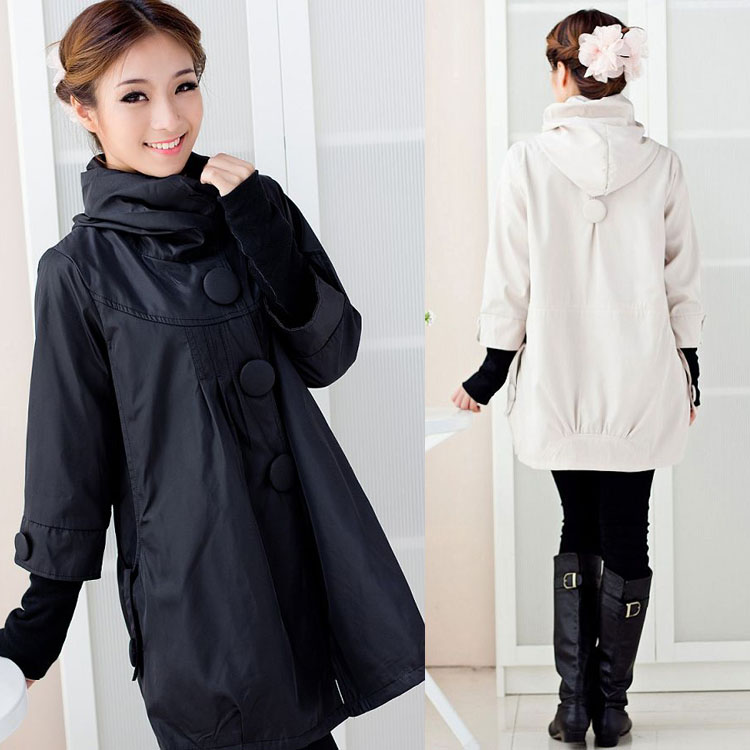 2012 autumn and winter  fashion maternity trench maternity top maternity outerwear wadded jacket ol