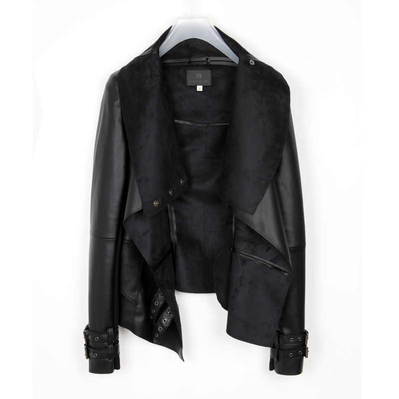 2012 autumn and winter fashion motorcycle short design slim PU women's leather clothing jacket outerwear female