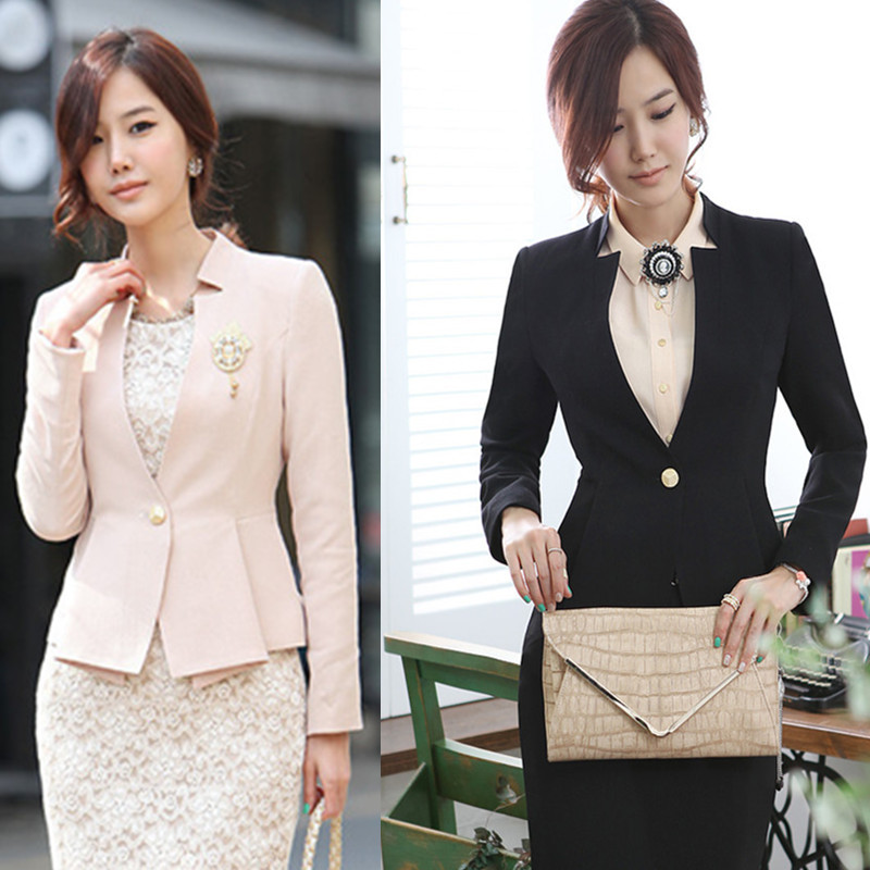 2012 autumn and winter fashion ol white-collar elegant professional set blazer bust skirt twinset