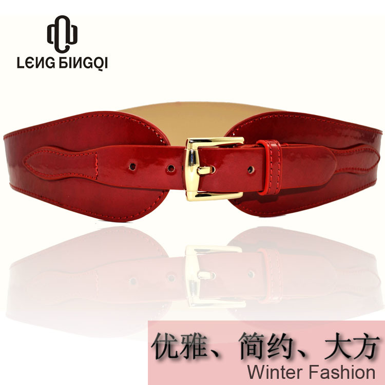 2012 Autumn and winter fashion wide belt cummerbund japanned leather women's belt female all-match decoration strap