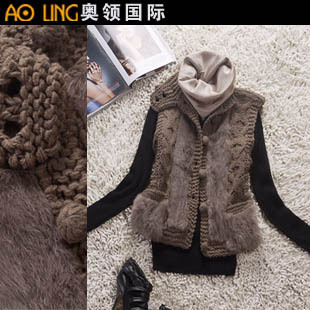 2012 autumn and winter fashion women's elegant fashion handmade knitted patchwork wool vest outerwear top