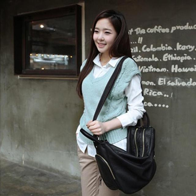 2012 autumn and winter fashion women's gentlewomen V-neck vest sweater