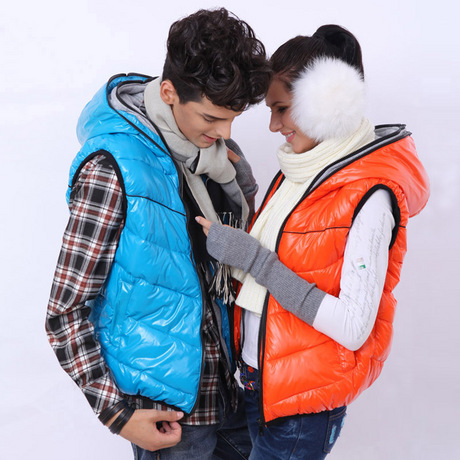 2012 autumn and winter fashion women's lovers down cotton vest with a hood thickening vest plus size cotton vest