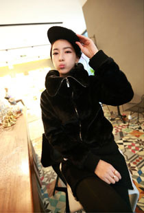 2012 autumn and winter female faux large lapel thickening thermal short design coat picao