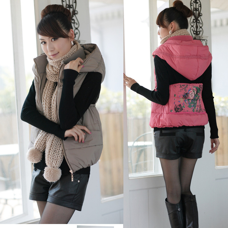 2012 autumn and winter gentlewomen vest female top outerwear down cotton vest Free Shipping