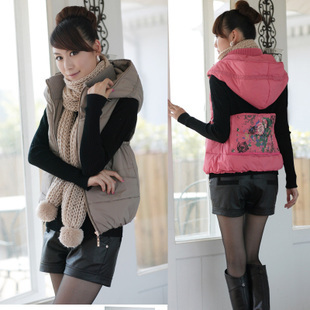 2012 autumn and winter gentlewomen vest female top outerwear down cotton vest waistcoat vest