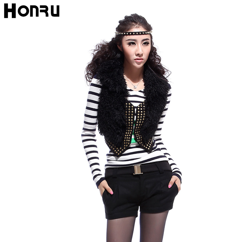 2012 autumn and winter halter-neck popper berber fleece cotton short design slim vest female 11131401