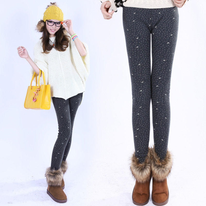 2012 autumn and winter Korean version of the new artificial leather fabric fight denim thicker leggings pants ylxg8065