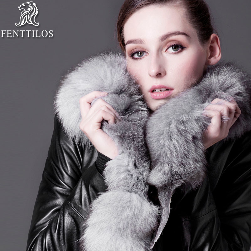 2012 autumn and winter leather clothing wadded jacket outerwear female medium-long fox fur high quality sheepskin genuine