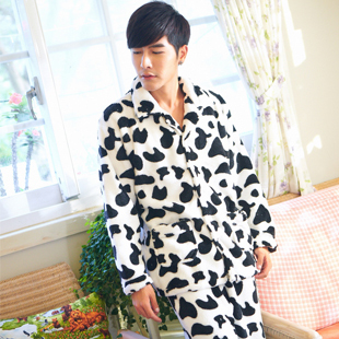 2012 autumn and winter long-sleeve thickening coral fleece sleepwear male milk plus size casual derlook sleepwear