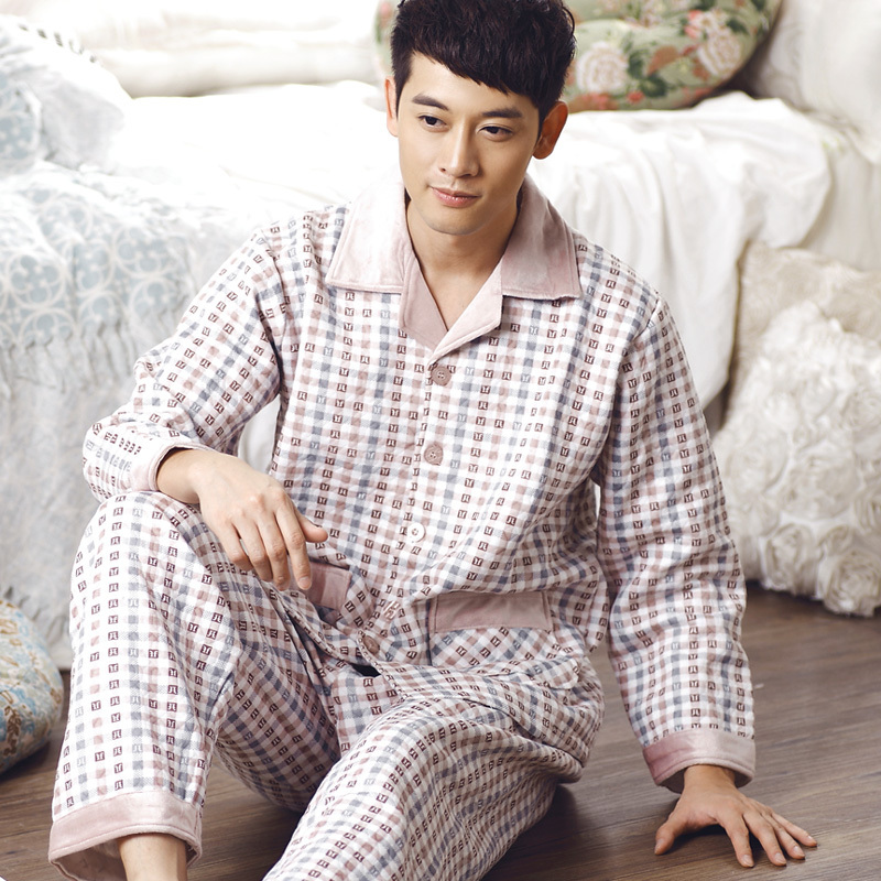 2012 autumn and winter male entresol sleepwear cotton long-sleeve sleepwear male lounge set 6310