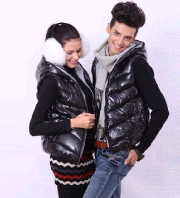 2012 autumn and winter Male / female down cotton vest hooded , Korean version down vest jacket