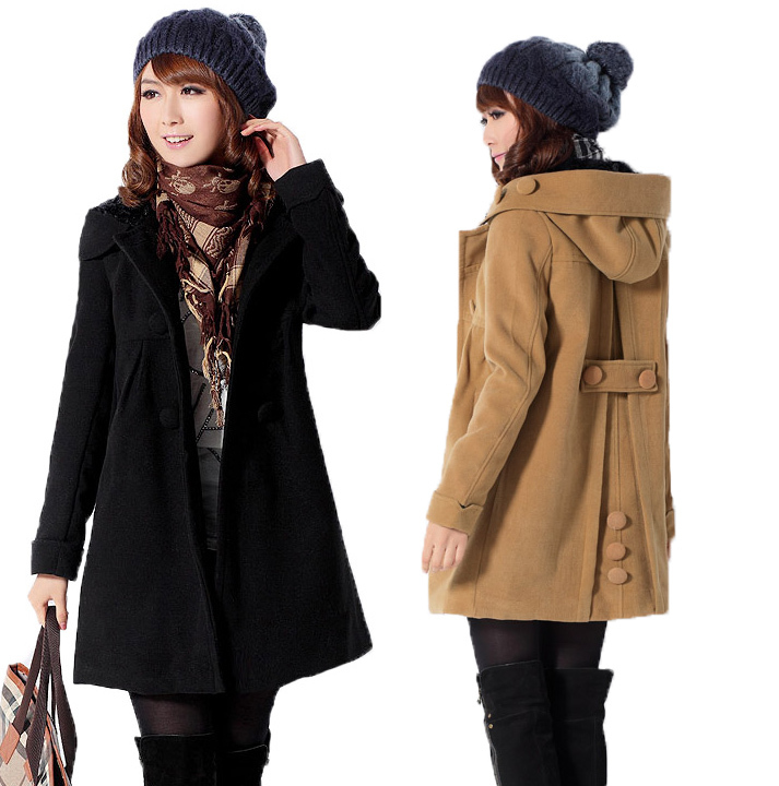 2012 autumn and winter maternity clothing high quality thickening wool coat outerwear female slim medium-long top trench