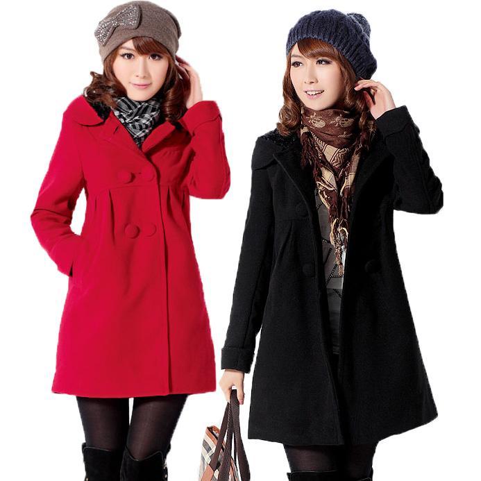 2012 autumn and winter maternity clothing wool coat loose plus size thickening plus velvet with a hood maternity outerwear top