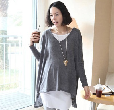 2012 autumn and winter maternity plus size batwing sleeve thick casual twinset fashion maternity t-shirt m9368