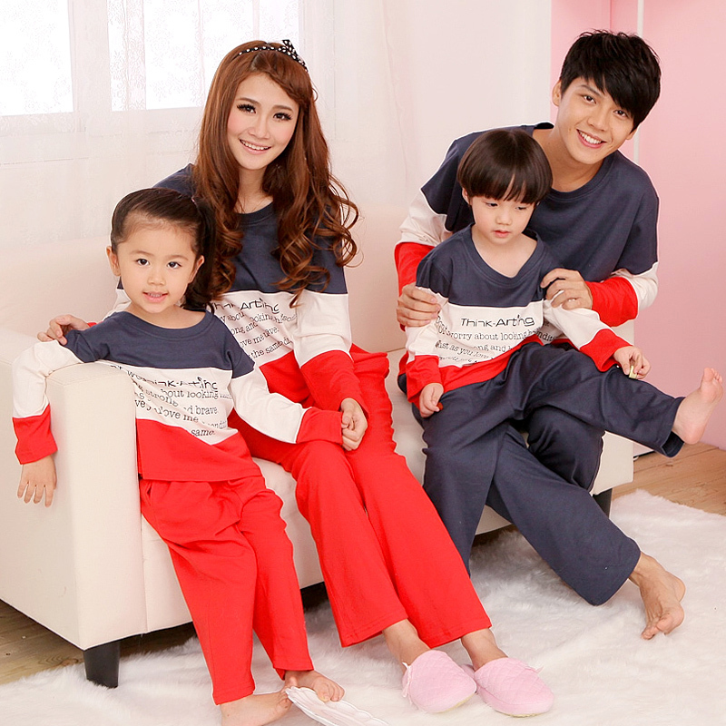 2012 autumn and winter new arrival brief casual lovers sleepwear letter long-sleeve parent-child derlook