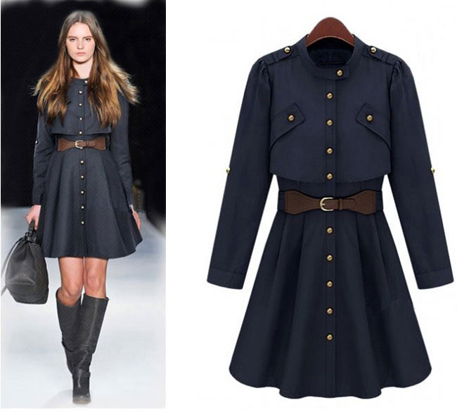 2012 autumn and winter new arrival outerwear fashion women's slim long-sleeve trench fashion medium-long elegant trench