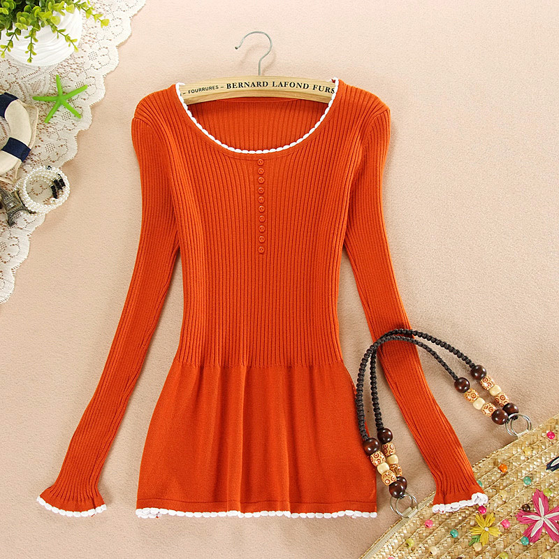 2012 autumn and winter new arrival women's slim long-sleeve sweater clothing basic shirt female