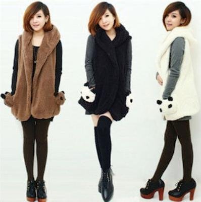 2012 Autumn and winter New Fur Hooded Vest Women 8765