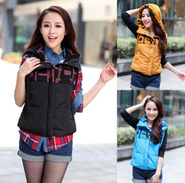 2012 autumn and winter new women's hooded short down jacket vest feather vest waistcoat female models influx M8802