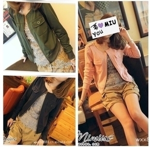 2012 autumn and winter o-neck long-sleeve slim short jacket cardigan Women short design jacket female outerwear