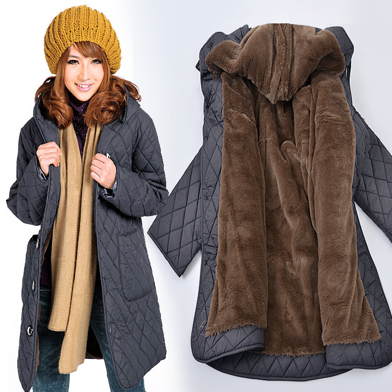 2012 autumn and winter plus size  thickening wadded   cotton-padded jacket