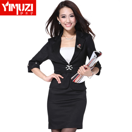 2012 autumn and winter professional female set casual fashion Women work wear button skirt 820