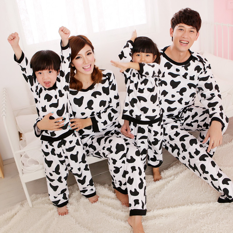 2012 autumn and winter sleepwear long sleeve length pants 100% cotton parent-child lovers sleepwear family pack  free shipping !