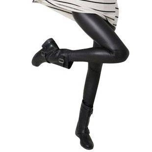 2012 autumn and winter slim plus velvet thickening matt faux leather pants ankle length legging trousers skinny pants