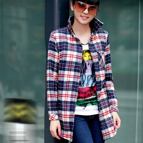 2012 autumn and winter slim women's cotton-padded plus cotton thickening long-sleeve plaid shirt wadded jacket