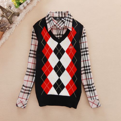 2012 autumn and winter sweet pullover bunk V-neck slim female sweater wool waistcoat sweater vest